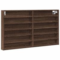 vidaXL Vitrina de madera ingeniería 100x8,5x58 cm Blanco, Negro, Roble Sonoma Mueble Almacenaje Estantería para Oficina, Estudio, Dormitorio Estantería/Librería/ mueble de Almacenamiento - details 5