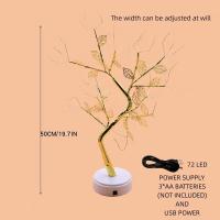 Luz De Noche De Hoja Dorada Con Cable De Cobre Táctil LED Árbol De Navidad Decorativo Con Caja De Batería Y USB Para Decoración De Navidad - details 5