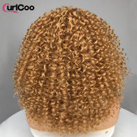 Pelucas Sintéticas De Encaje Frontal CurlyCoo Para Mujeres Negras Cortas Enredadas Bob Ombre Onda Natural Peluca De Cosplay - details 16