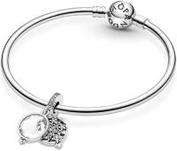 PANDORA Abalorio Colgante Doble de Estrella magnificada, Plumas de momentos compatibles, joyería para Mujer, para Mujer Gift, fabricado con Plata de ley y circonto cúbica, 1 Count, viene con El original embalaje de Caja de Giunte. - details 3