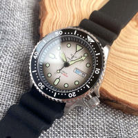 Reloj De Pulsera Hombre SKX Tandorio Diver Acero Inoxidable Movimiento NH36 3.8 Corona 120 Clicks Bisel Pantalla Blanca Luminiscencia Verde Correa De Acero Inoxidable Resistente Al Agua 20 Bar - details 14
