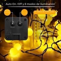 1Pack Luces De Cadena Solar Para Jardín Globos De Navidad Impermeables 8 Modos Decoración De Bodas Al Aire Libre Luz Fairy Para Jardín - details 2