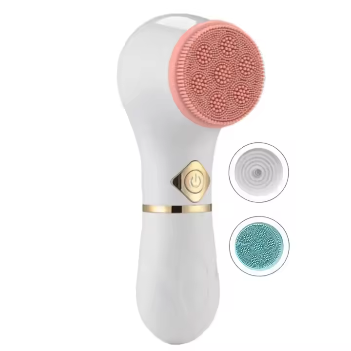 Cepillo De Limpieza Facial Giratorio Con Tres Cabezales Intercambiables - 1