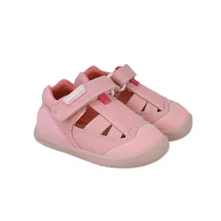 Biomecanics sandalias de lona respetuosas barefoot para niña mod. 252195-C847 en color rosa - 1