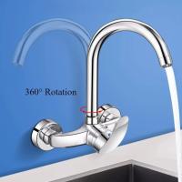 Grifo De Cocina De Pared Con Agua Caliente Y Fría Mezcladora De Cobre Para Lavabo Lavandería Balcón Instalación En Pared - details 3