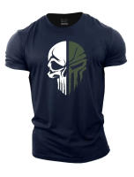 Camiseta De Moda Para Hombres Verano 2025 Estampado 3D Militar Con Calavera Fitness Ropa Deportiva Transpirable Ligera Y De Secado Rápido Para Compras - details 9