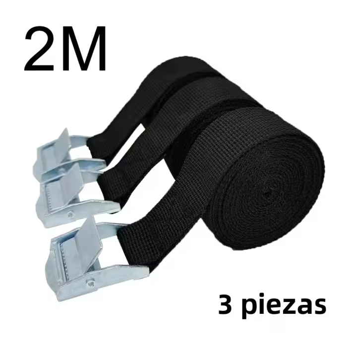 3pcs Cinturones De Tensión Para Bicicleta Motocicleta Y Equipaje Con Hebilla Metálica Y Correa Ratchet De 2M Material PP Y Metal - 1