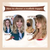 Peluca De Extensiones De Cabello Humano Remy Ombre Marrón Rubia Con Franja Base De Seda Piezas De Clip Para Mujeres Peluca De Topper De Cabello - details 5