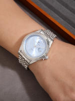Reloj De Pulsera De Lujo Para Negocios Para Hombres Acero Inoxidable Cuarzo Movimiento Reloj Cronógrafo Casual Regalo De Vacaciones Para Parejas - details 7