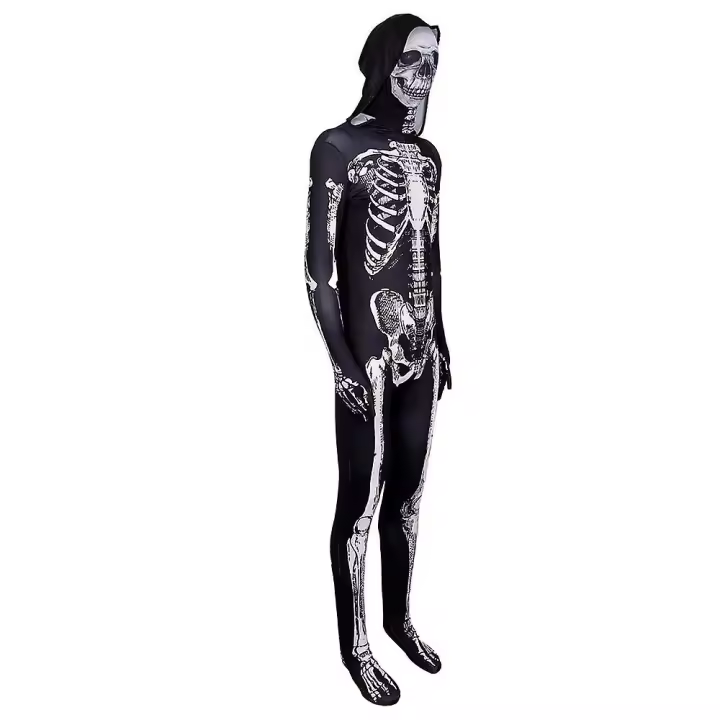 Traje de Cosplay de Esqueleto con Color de Calavera para Halloween Mono de Niños Película de Algodón Talla Única - 1