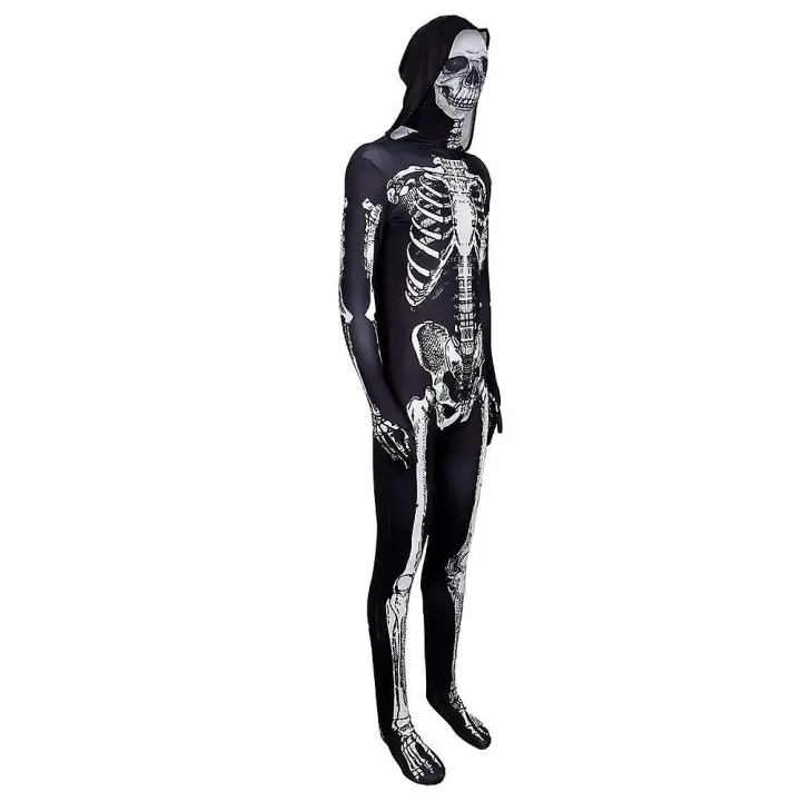Traje de Cosplay de Esqueleto con Color de Calavera para Halloween Mono de Niños Película de Algodón Talla Única - 1