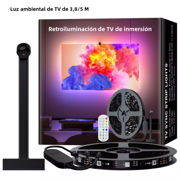 Tira De Luces LED Inteligente Con Cámara RGBIC USB Iluminación De Pantalla De TV Sincronización Con App Música DIY Decoración Para Sala De Estar - 1