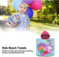 Poncho toalla niños 100% algodon de Peppa Pig, Toalla de Playa Infantil de  Peppa Pig con Capucha Toalla de Baño Poncho Toalla Poncho para Niñas Niños de 2 a 8 años de 60cm x 60cm, 300gsm - details 0