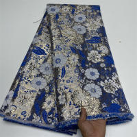 Tela De Encaje Africano De Alta Calidad 5 Yardas Brocado Nigeriano Jacquard Demask Francés Para Costura Vestidos De Fiesta Para Mujeres - details 5