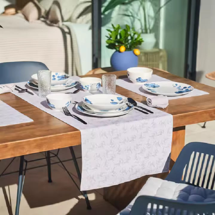 La Mallorquina - Camino de mesa 100% de Algodón con diseño floral - Alesia - 1