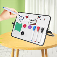 Juego De Tablero Blanco Doble Cara Con Soporte Escribible Borrable Para Mesa Tablero De Dibujo Con Pizarra Seca Práctico Para Mensajes - details 3