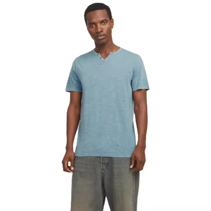 Camiseta con botones hombre Jack & Jones 12164972 manga corta ocean - 1