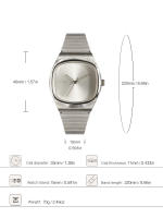 Reloj De Cuarzo Para Parejas 2024 Diseño Bauhaus Dial Cuadrado Reloj De Hombre Acero Inoxidable Resistente Al Agua Estilo Simple - details 0