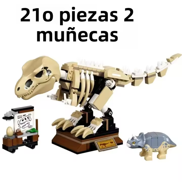 Kit De Bloques De Exhibición De Fósiles De Dinosaurio T. Rex Para Niños Modelo Esqueleto De Laboratorio De Museo Juguetes De Playa - 1