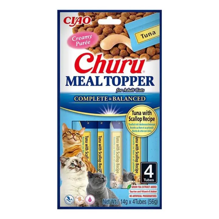 Pack De 6 Churu Cat Meal Topper Atún Con Viera Complemento Alimentario Completo Y Equilibrado Para Gatos - 1