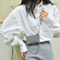 Bolso De Hombro Mini Jiomay Para Mujer Diseñador Lujo 2024 Con Diamantes Y Cadena Bolso De Fiesta Versátil Para Labial - details 19