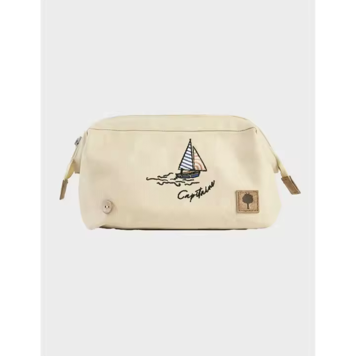 Neceser Faguo Washbag Pettit Beige Vegano de Algodón Reciclado - 1