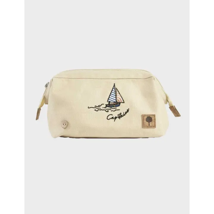 Neceser Faguo Washbag Pettit Beige Vegano de Algodón Reciclado - 1