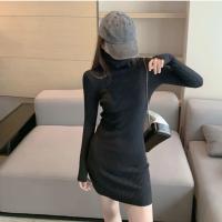 Vestido Bodycon De Térmica Para Mujer HELIAR Con Cuello Alto Y Manga Larga Tejido Grueso Para Otoño E Invierno Vestido De Oficina Con Diseño Sólido - details 3
