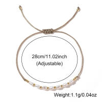 6PCS Pulseras Minimalistas De Cuero Con Perlas Simuladas Y Semillas De Cobre Multicolor Estilo Bohemio Joyería De Moda 2024 Para Mujer - details 5