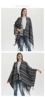 2023 Otoño e Invierno chal con borlas capa de bufanda de doble propósito de Cachemira de imitación gruesa de moda - details 3
