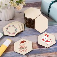 100/50 PCS Chips De Madera Blankas Hexagonales Para Decoración De Hogar Y DIY De Puzle Herramientas De Dibujo Hechas a Mano Para Niños - details 4