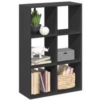 vidaXL Librería divisora madera ingeniería 69,5x29x103,5 cm en color Blanco/Madera antigua/Gris hormigón y más - details 6