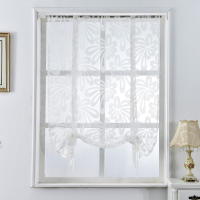 Leejoom Cortinas Cortas Modernas Para Cocina Translúcidas Valance Rod Pocket Tie up Roman Puerta Living Room Tulle Organza - details 6