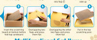 Nobleza - Casa Gato con Rascador para Gatos de Cartón y Hierba Gatera, Cama para Gatos Litera, Cueva para Gatos de Cartón Plegable, Juguetes para Gatos Pequeños y Medianos, L35*W35*H35CM, Amarillo - details 5