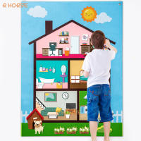 Juego Interactivo De Aprendizaje Para Niños 98Pcs Build My House Felt Story Board Set Montessori Juguetes Para Librería Sofá Silla Preescolar Con Tema De Animales Y Naturaleza - details 0