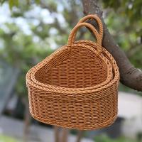 Cesta De Frutas Y Verduras Montada En La Pared Estilo Rattan Simulada Caja Colgante De Plástico Para Decoración Del Hogar - details 0