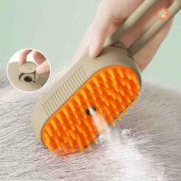 Cepillo De Baño Para Mascotas Gato Y Perro Con Pulverizador De Vapor Rotativo Plegable Eliminador De Pelos Botón Único Plástico - details 1