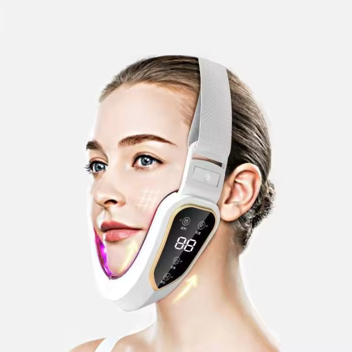 Dispositivo De Levantamiento Facial LED Terapia Fotónica Adelgazamiento Facial Masajeador Vibratorio Calentado Doble Mentón V Face Masajeador - 1