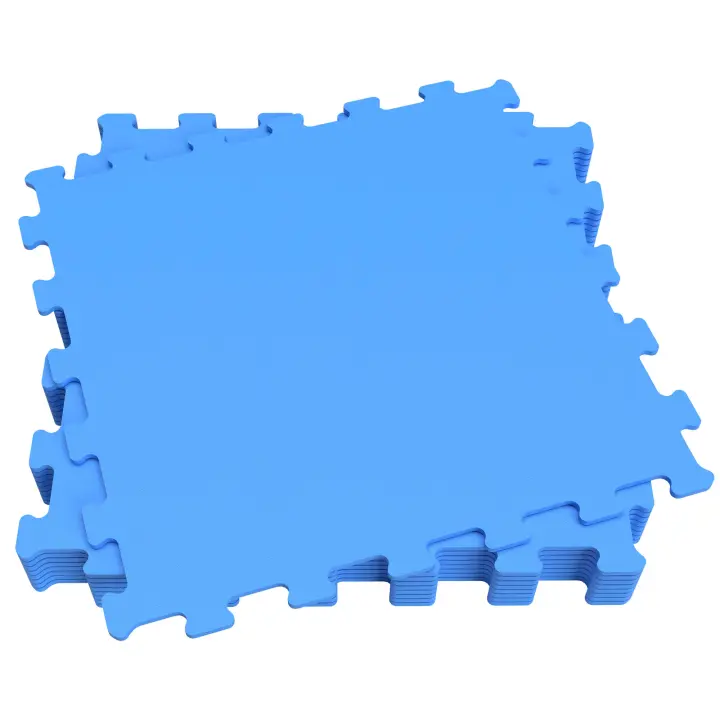 Aktive Garden - Protector de suelo 146x146 cm, 9 piezas, interior, exterior, resistente al agua, lavable a mano, goma eva, color azul, para piscinas, zonas de juego - 1