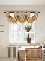 Valance De Estilo Europeo Sólido De Terciopelo Con Borlas Para Decoración De Ventanas Puertas Y Habitaciones Material De Poliéster 1 Pieza - details 6