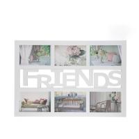 "GISSED - Portarretratos Múltiple en Color Blanco con Diseño ‘FRIENDS’ – Marco Decorativo para 6 Fotos – Ideal para Personalizar Espacios con Recuerdos – Estilo Moderno y Elegante para Hogar, Oficinas y Regalos – Material Resistente y Duradero – 48x33x1.8 - details 2