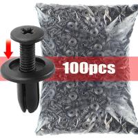 100pcs Tornillos De Plástico 8mm Clip De Automóvil Para Toyota Focus Kia Nissan Yamaha Fijación De Parachoques Y Capó Negro - details 0