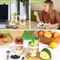 Tarros de Avena, envase de Oats con Tapa y Cuchara, almacenamiento de Cereales (blanco2) envase - details 1