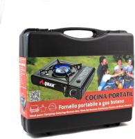 Camping gas, Hornillo de Gas Portátil QBAK con Encendido Automático – Cocina de Camping con Cartucho de Gas Butano – Estufa Compacta, Potente y Segura para Camping, Excursiones, Playa o Caravanas – Color Negro – Incluye Maletín de Transporte - details 1