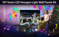 Luz De Noche LED RGB Hexagonal Bluetooth Control Remoto Por App Decoración Para Habitación Juego De Computadora Luz De Pared Multicolor - details 0