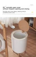 Bandeja De Papel Con Gran Capacidad Estilo Nórdico Cubierta De Madera Ecológico Almacenamiento De Basura Con Pies Altos Accesorio Doméstico - details 4