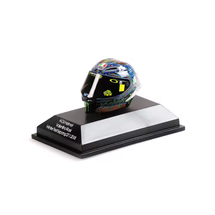MINICHAMPS 1/8 CASCO AGV VALENTINO ROSSI PRUEBA DE ENVOYN SEPANG 2018 - 399180076 - 1