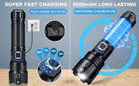 Linterna Recargable De Alta Luminosidad 990000 Lumen LED Brillante Con 5 Modos Potente Y ImpermeableLinterna De Distancia De Iluminación > 500 Metros - details 2