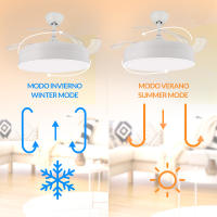 Ventilador de Techo Retráctil con Luz LED 72W CCT Regulable, Motor DC Silencioso de 6 Velocidades, Control Remoto, Ø1070mm – Ventilador de Techo Moderno para Salón, Dormitorio, Oficina ostark-LEDUNI - details 6