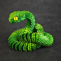 Modelo De Serpiente 3D Impreso De 30cm Adorno De Escritorio Para Acuario Decoración De Hogar Múltiples Articulaciones Activas Figura De Plástico - details 1